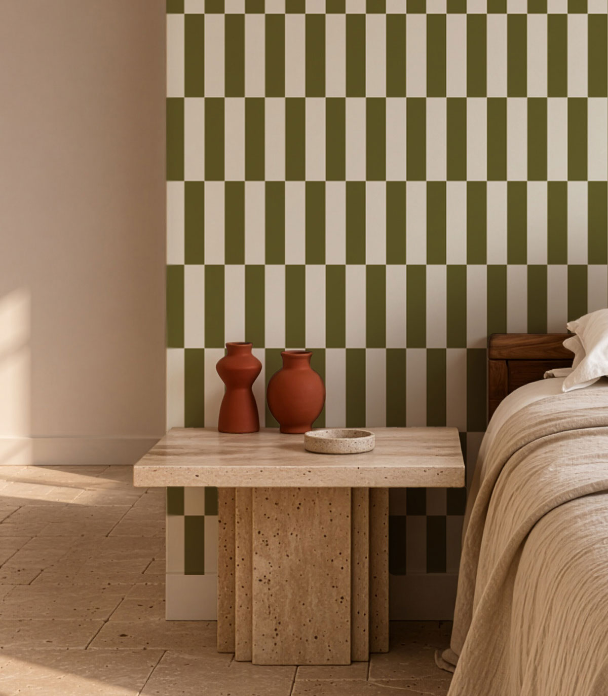 Tapeta Tetris Stripe Olive