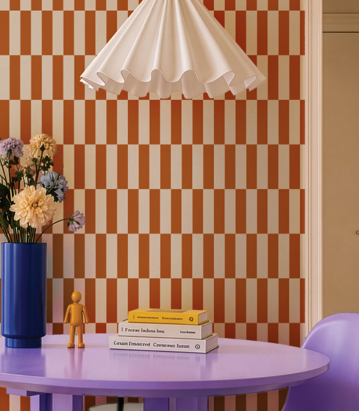 Papier peint Tetris Stripe Terracotta