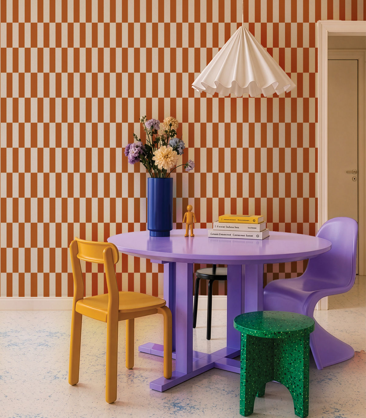 Papier peint Tetris Stripe Terracotta