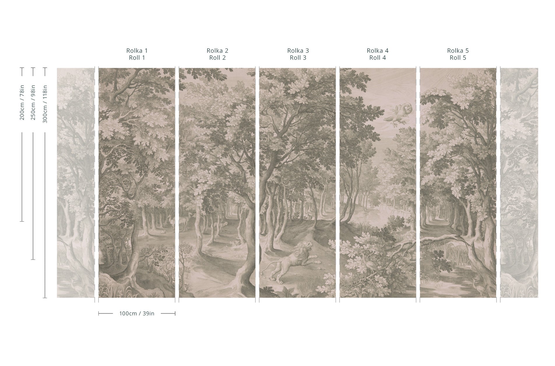 Tapeta Timeless Trees Green