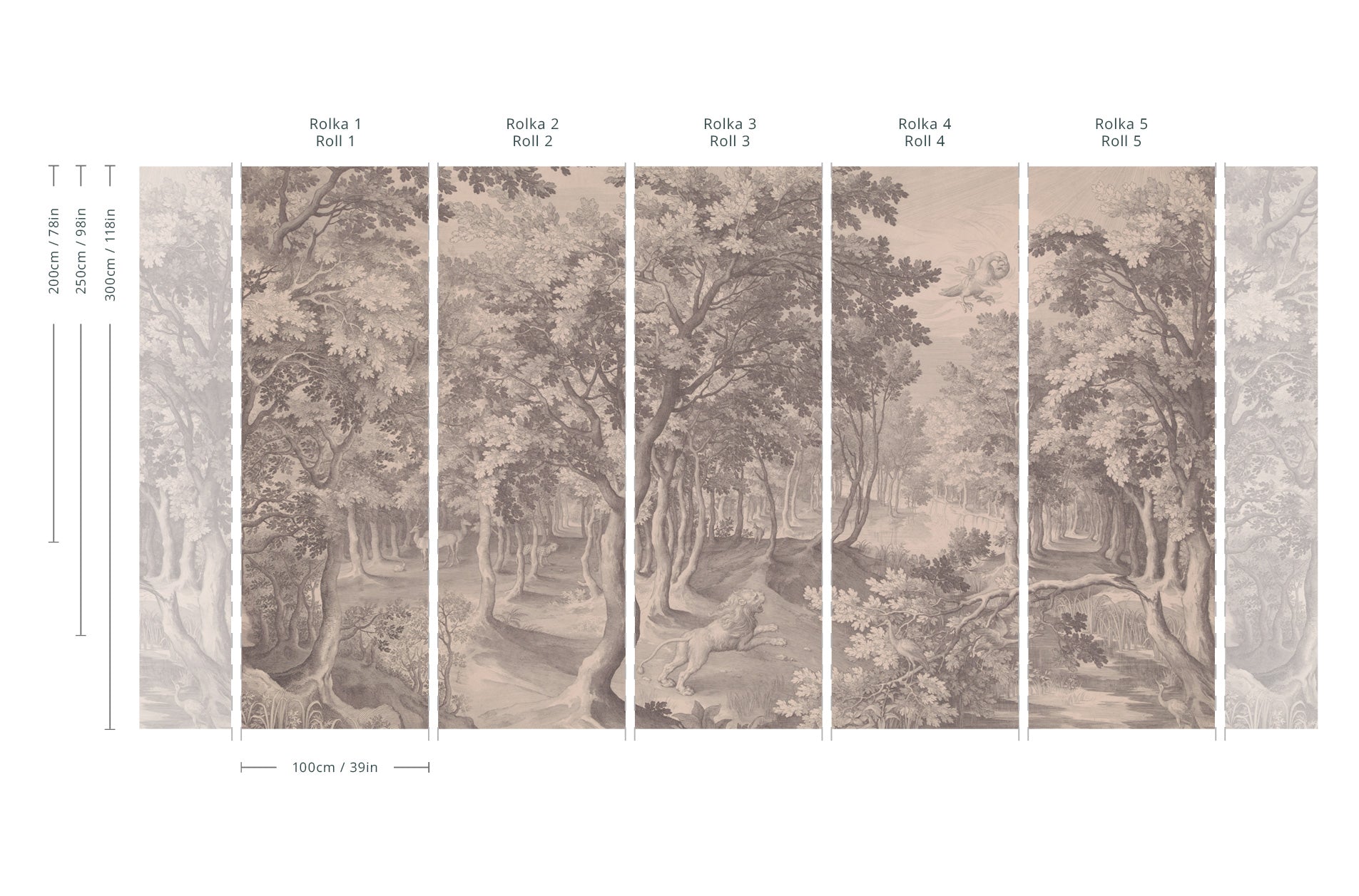 Carta da parati Timeless Trees Beige