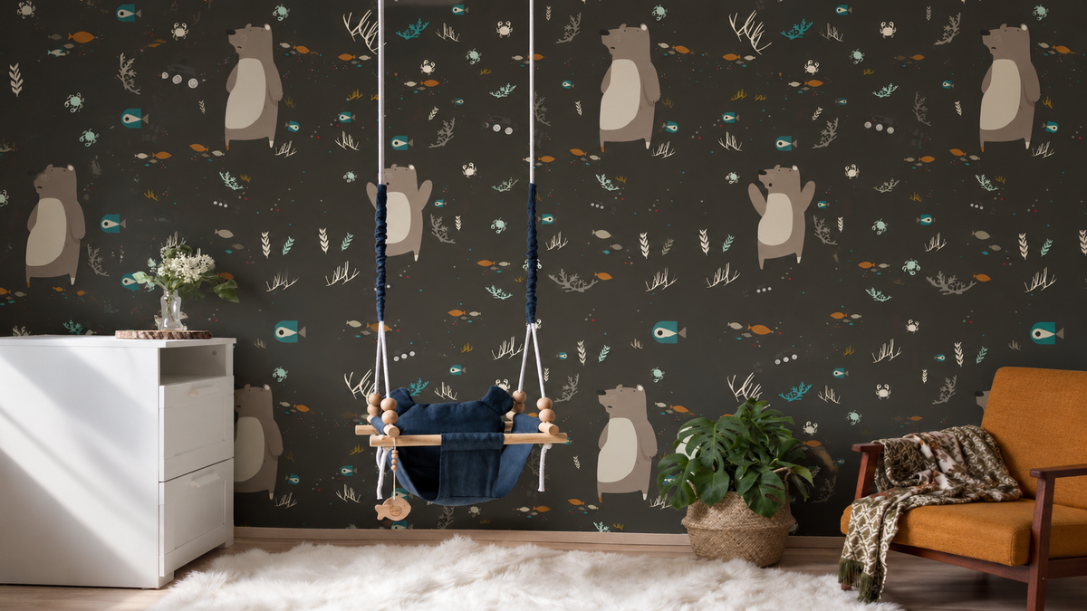 Wallpaper Underwater Bear Black