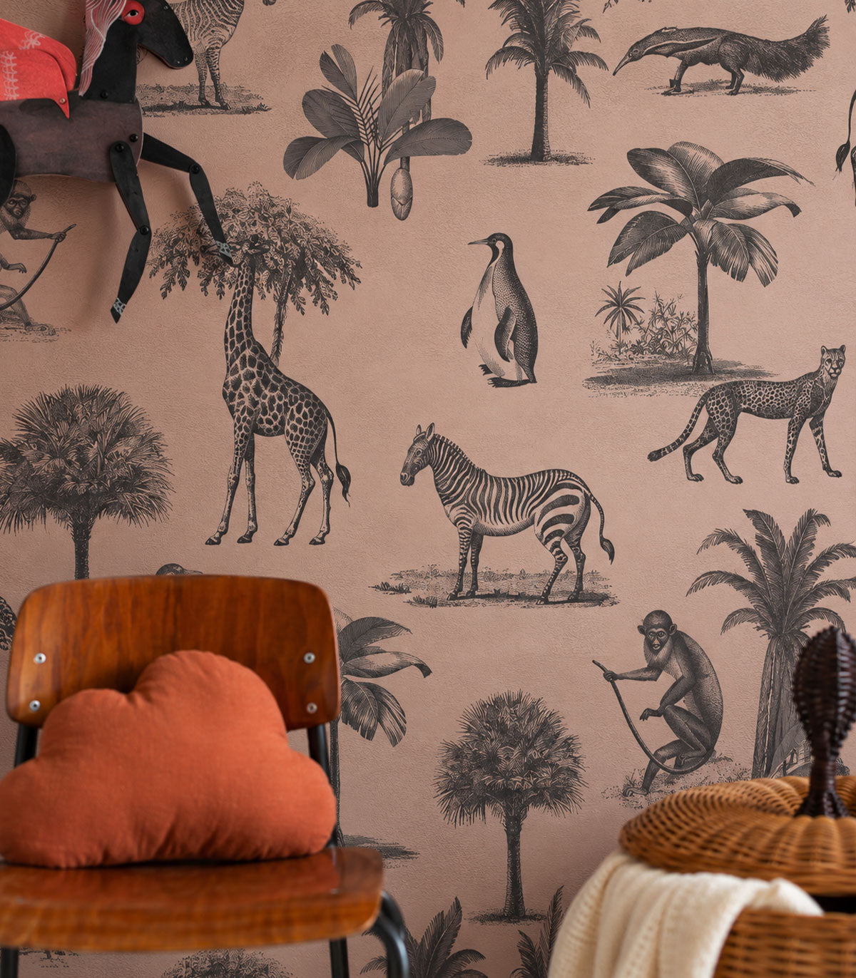 Wallpaper Vintage animals purple