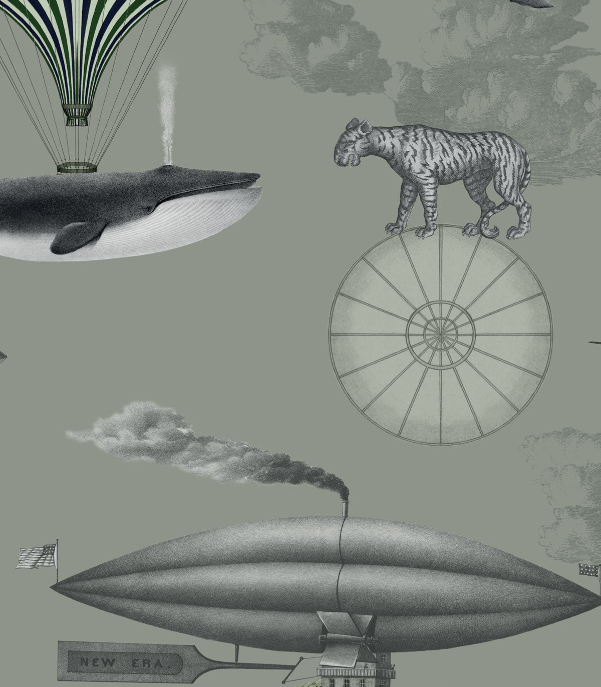 Tapeta Vintage balloons green