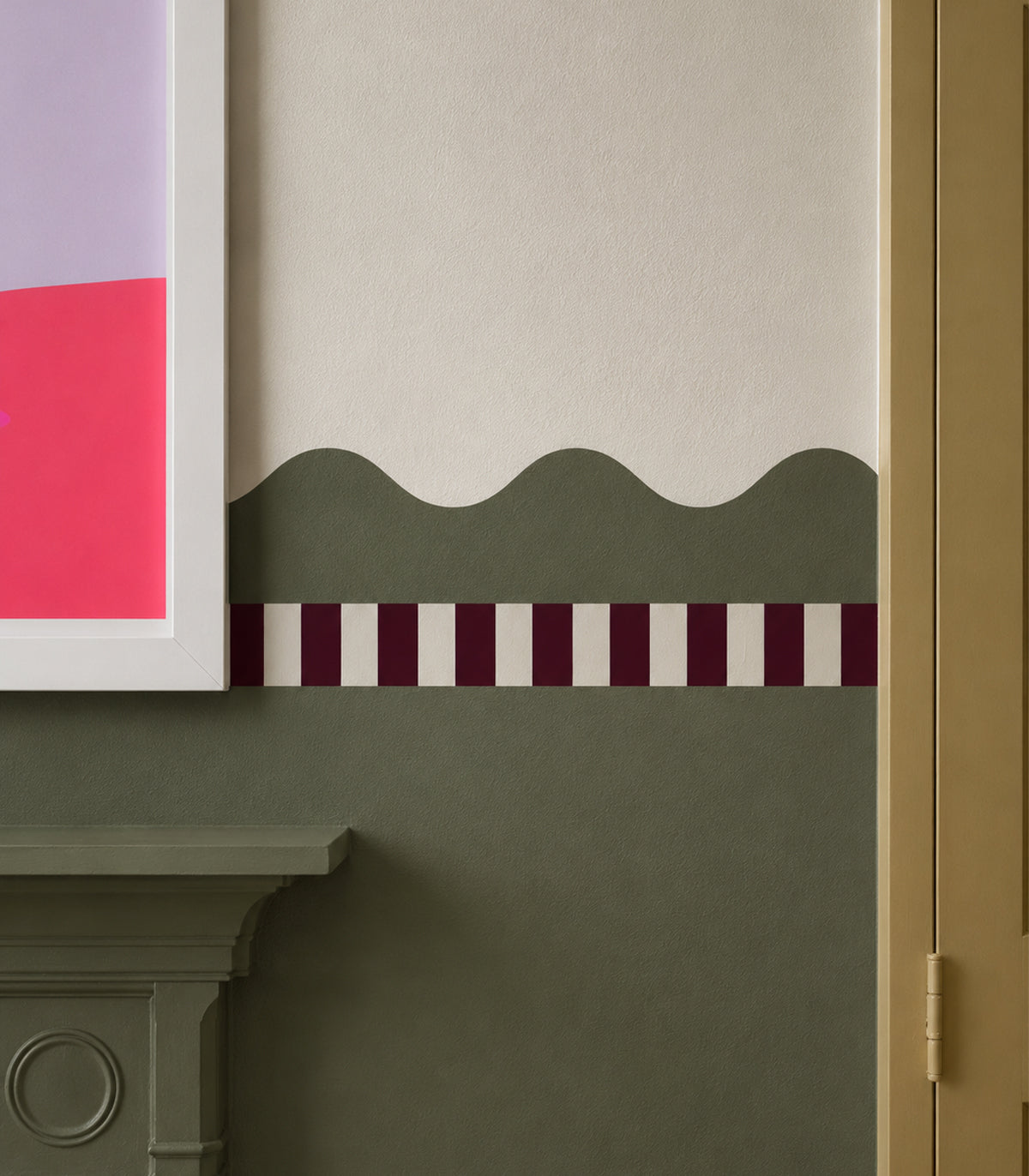 Wainscoting Wave Dark Olive Grove
