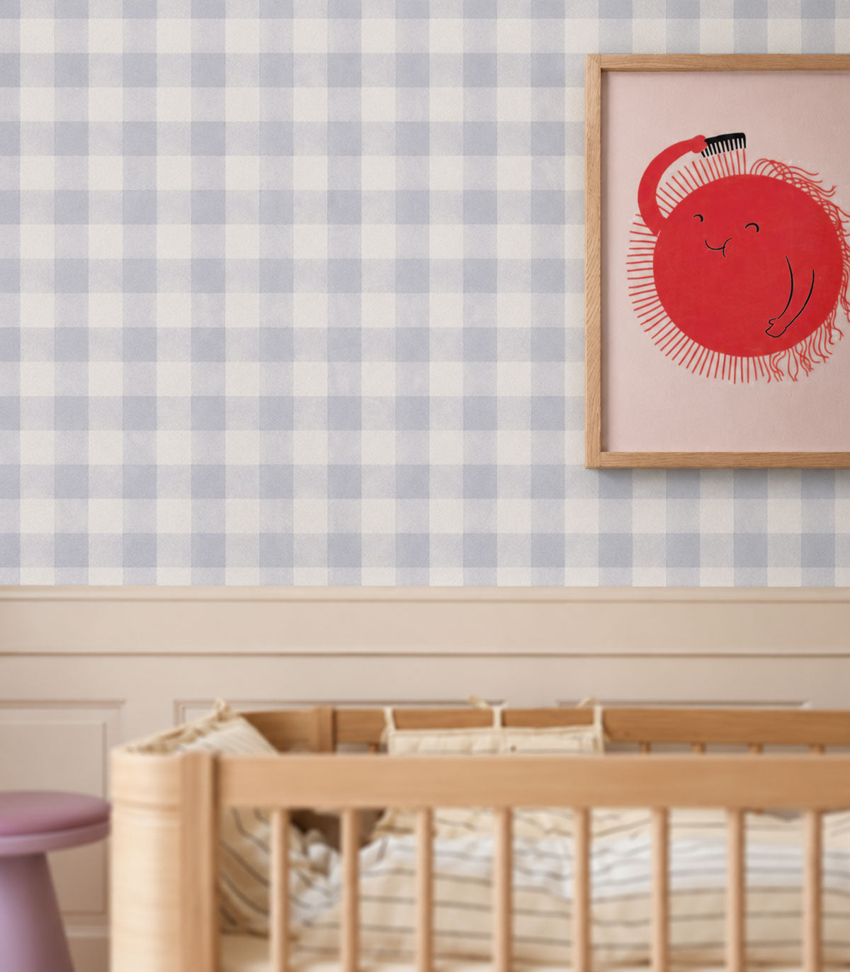 Tapeta Watercolor Checks Lavender Haze