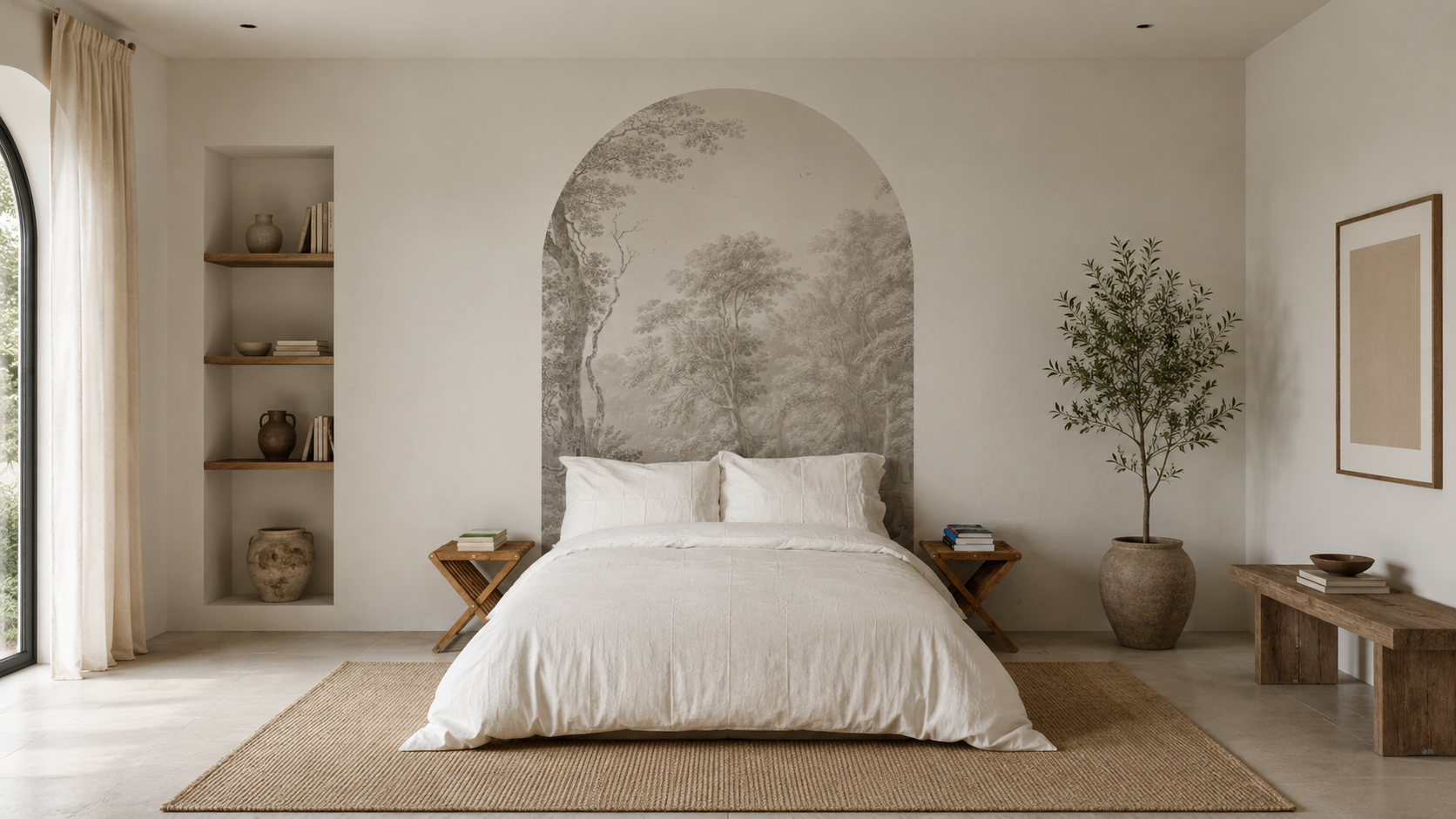 Arch Watercolor Grove Beige