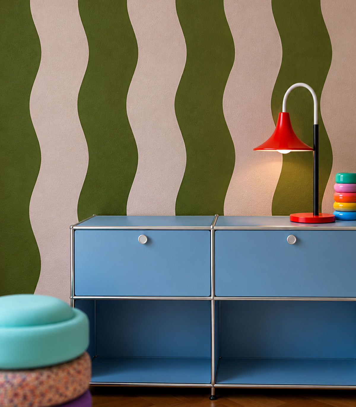 Papel pintado Wave Stripe Aguacate Rosa
