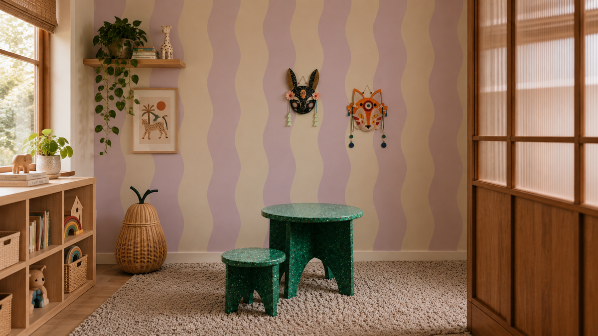 Tapeta Wave Stripe Lily Lavender