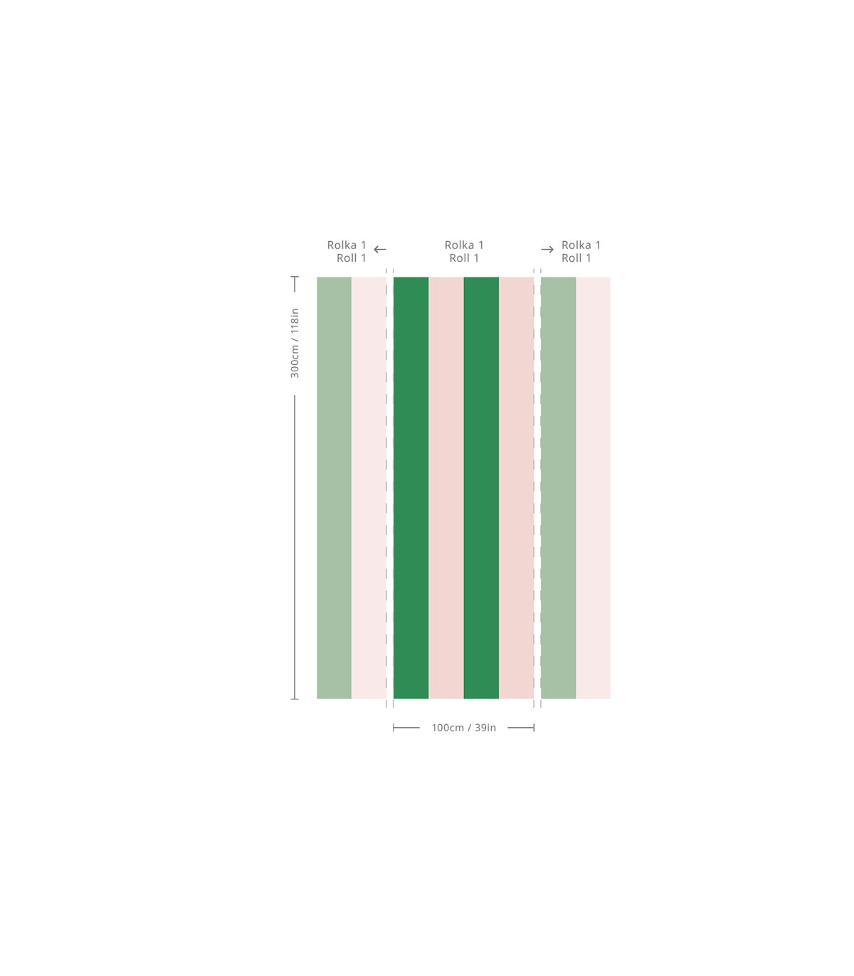 Tapeta Wilde Stripe Play Forest Blush - Wallcolors®