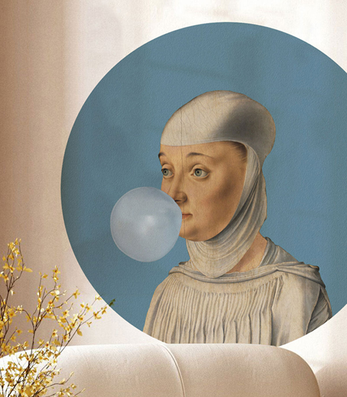 Dots Woman with Bubble Gum Blue