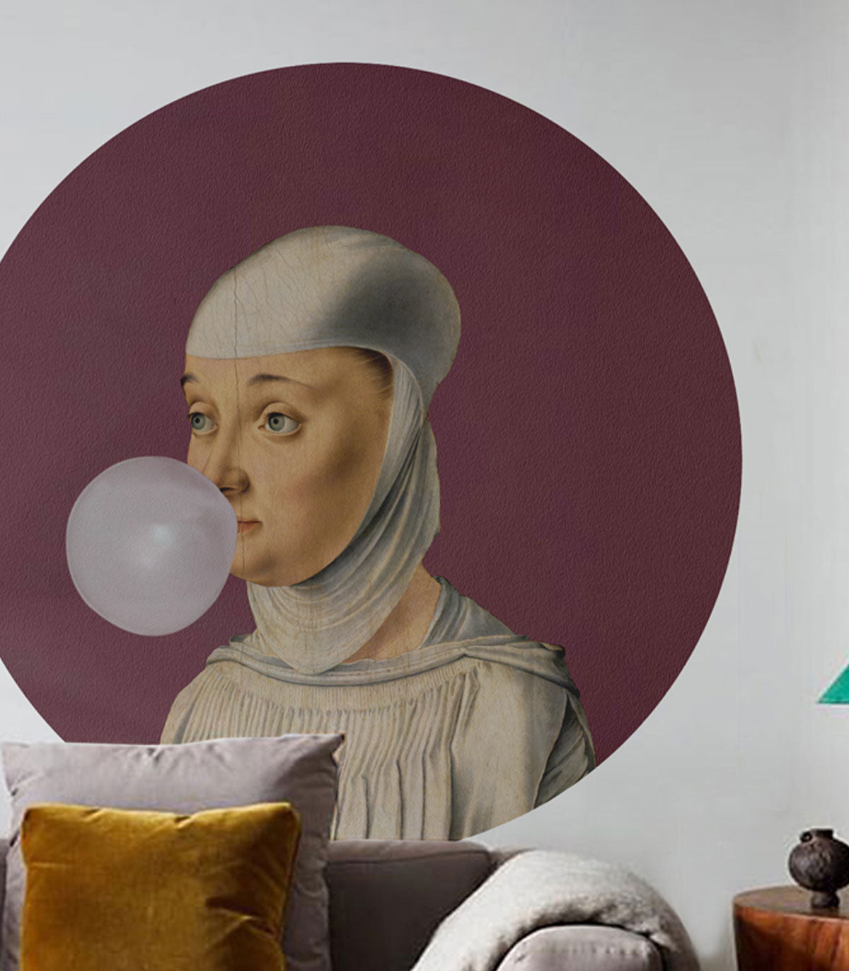 Dots Woman with Bubble Gum Eggplant