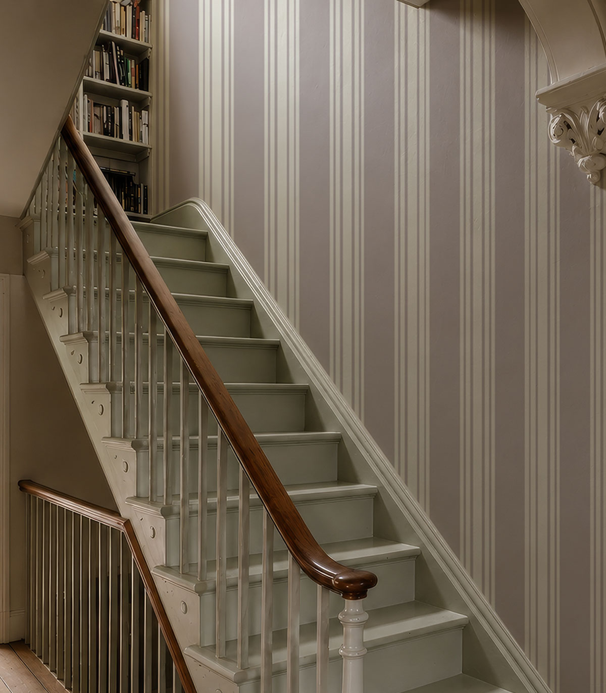 Wallpaper Woven Stripe Stone Taupe