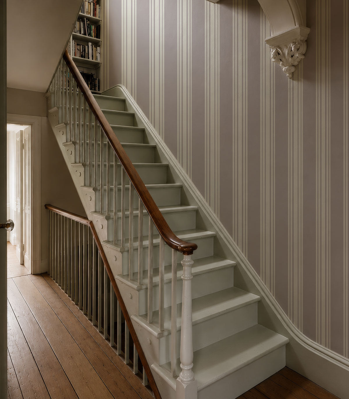Wallpaper Woven Stripe Stone Taupe