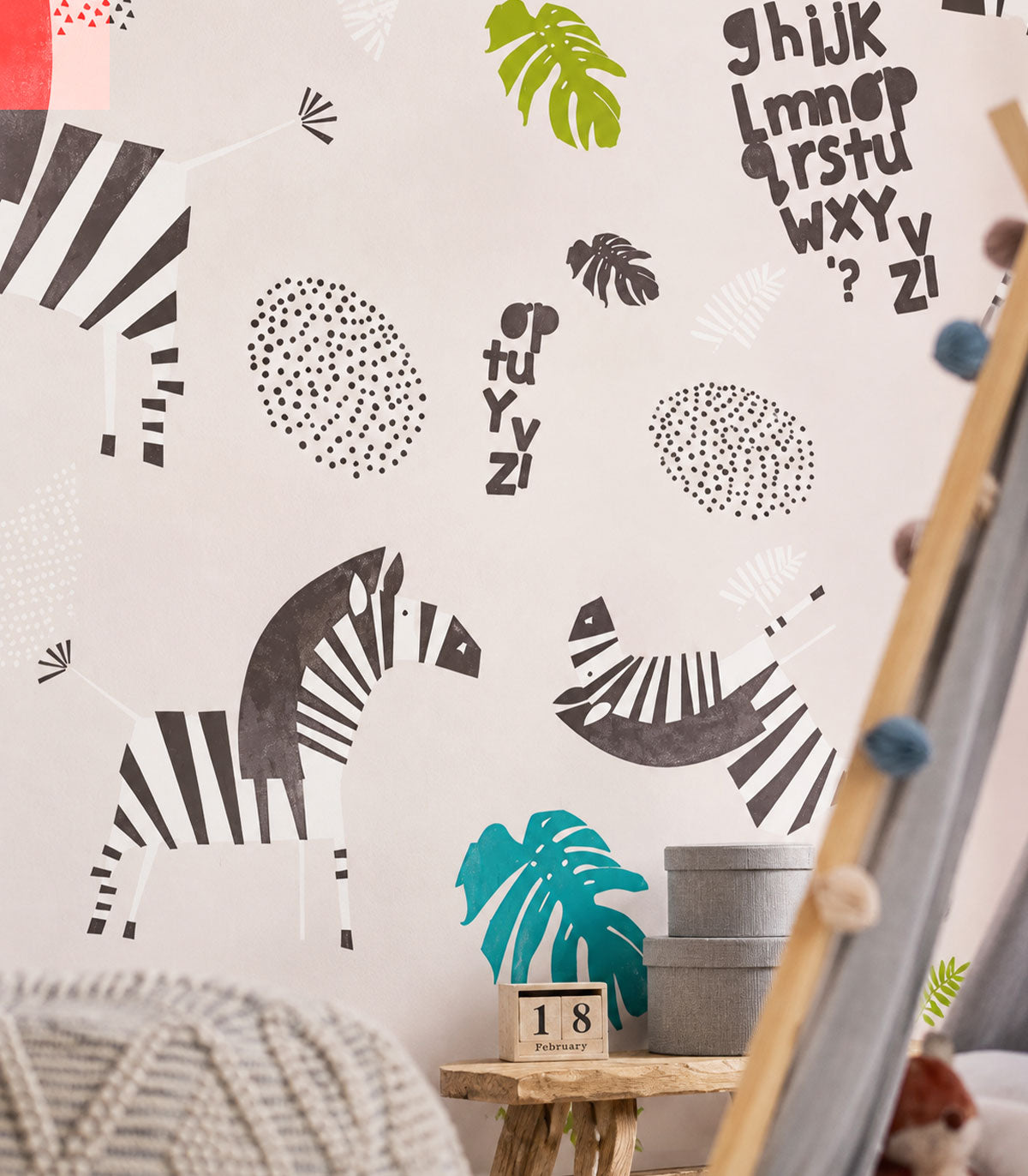 Papier peint Zebra White