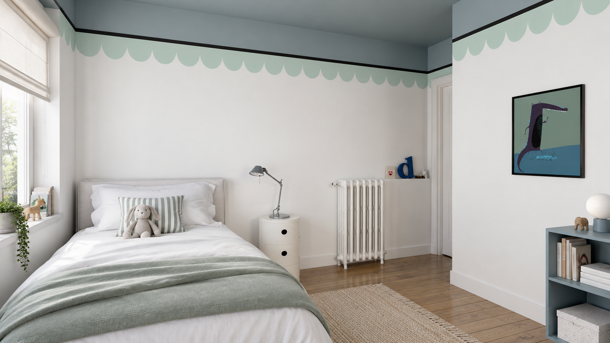 Carta da parati Border Seashell Soft Mint