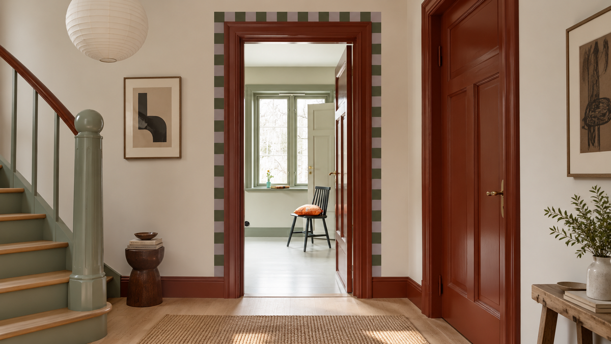 Carta da parati Border Square Muted Olive
