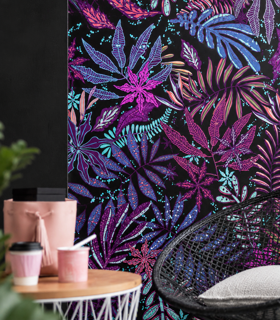 Papier peint Violet Leaves