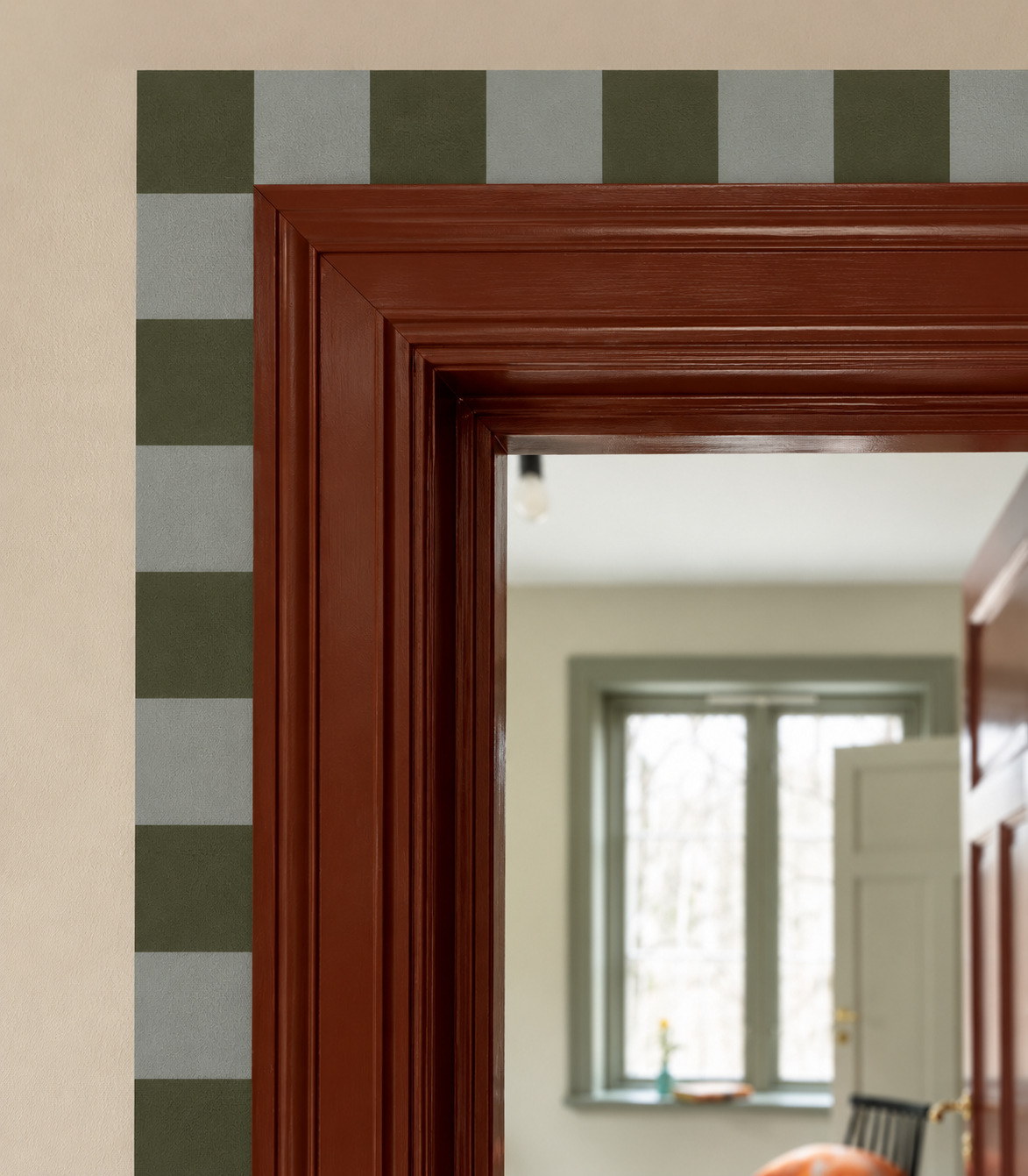 Border Square Olive Green