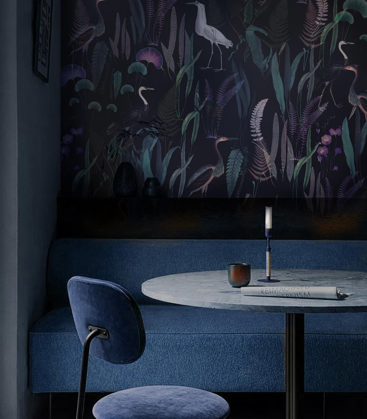 Calm Heron Purple Wallpaper