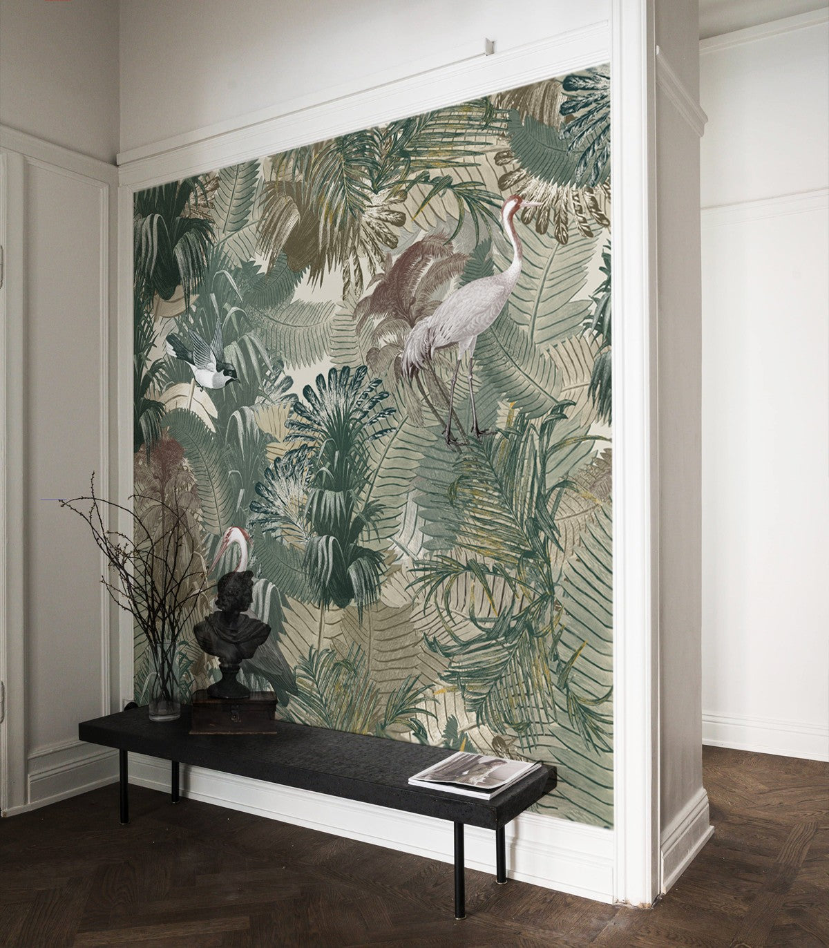 Desert Tropics Light Green Wallpaper