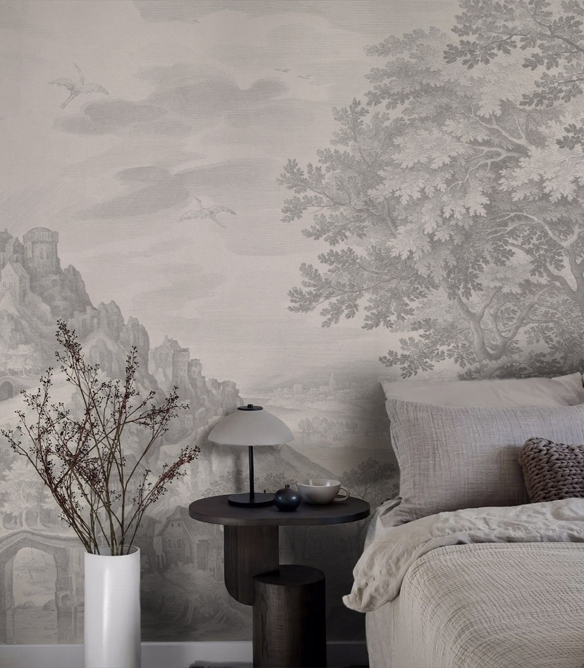 Ethereal Forest Beige Wallpaper