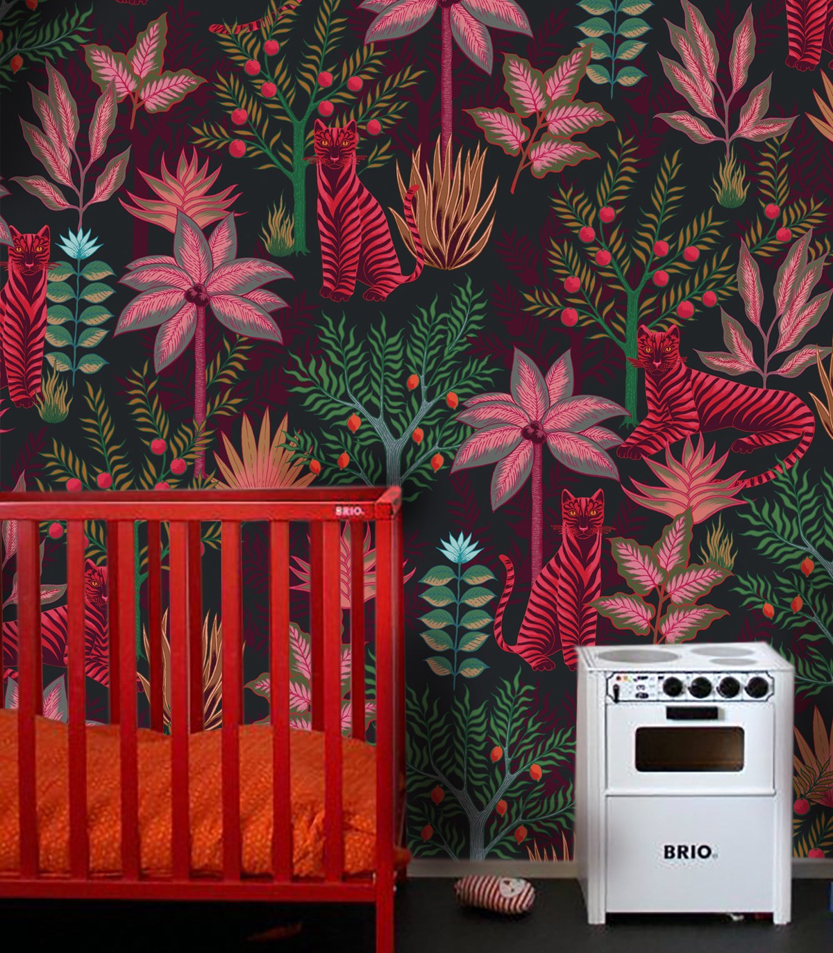 Gold Tigers Black Wallpaper