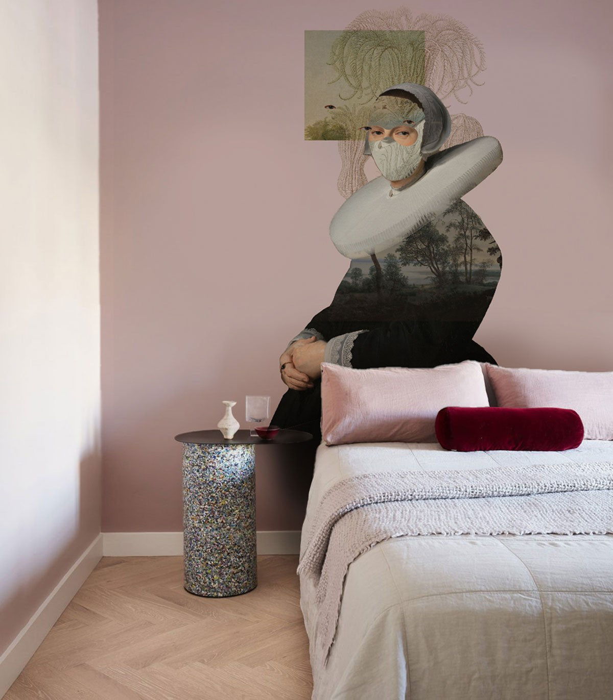 Landschaft Muse Rosa Tapete