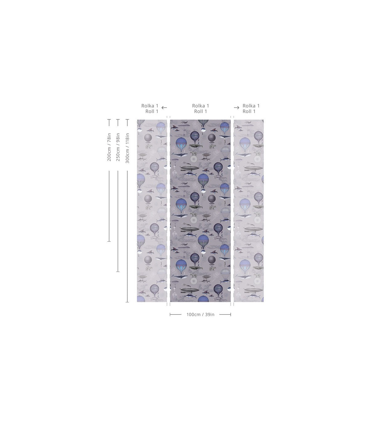 Tapeta Vintage balloons purple